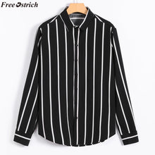 Load image into Gallery viewer, Men's Fashion Black White Stripe Loose Long