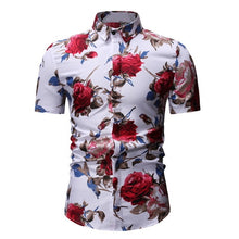 Load image into Gallery viewer, 2020 Men&#39;s Slim fit Flower Printed Shirts Male Short Sleeve Floral Shirt Men
