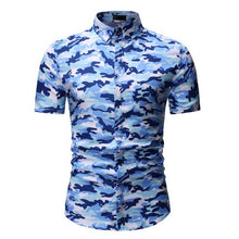 Load image into Gallery viewer, 2020 Men&#39;s Slim fit Flower Printed Shirts Male Short Sleeve Floral Shirt Men
