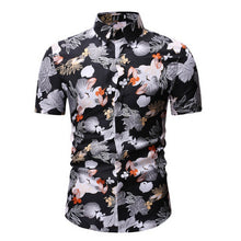 Load image into Gallery viewer, 2020 Men&#39;s Slim fit Flower Printed Shirts Male Short Sleeve Floral Shirt Men
