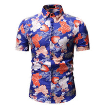 Load image into Gallery viewer, 2020 Men&#39;s Slim fit Flower Printed Shirts Male Short Sleeve Floral Shirt Men
