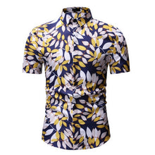 Load image into Gallery viewer, 2020 Men&#39;s Slim fit Flower Printed Shirts Male Short Sleeve Floral Shirt Men
