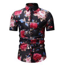 Load image into Gallery viewer, 2020 Men&#39;s Slim fit Flower Printed Shirts Male Short Sleeve Floral Shirt Men
