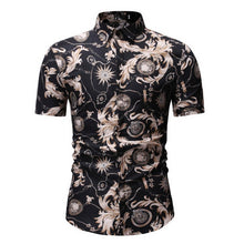 Load image into Gallery viewer, 2020 Men&#39;s Slim fit Flower Printed Shirts Male Short Sleeve Floral Shirt Men
