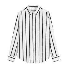 Load image into Gallery viewer, Men&#39;s Fashion Black White Stripe Loose Long
